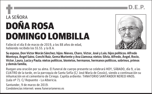 DOÑA ROSA DOMINGO LOMBILLA