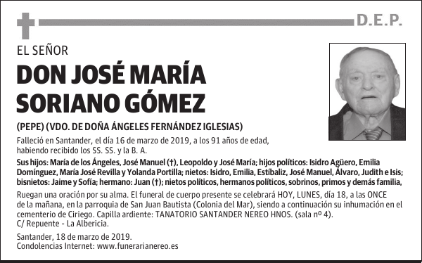 DON JOSÉ MARÍA SORIANO GÓMEZ