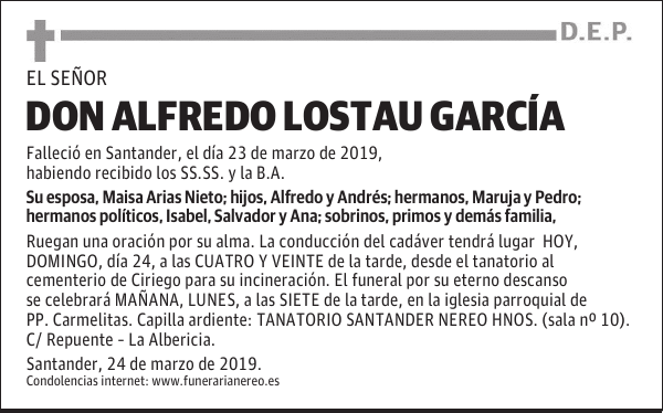 DON ALFREDO LOSTAU GARCÍA