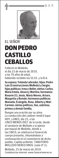 DON PEDRO CASTILLO CEBALLOS