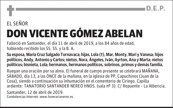 DON VICENTE GÓMEZ ABELAN
