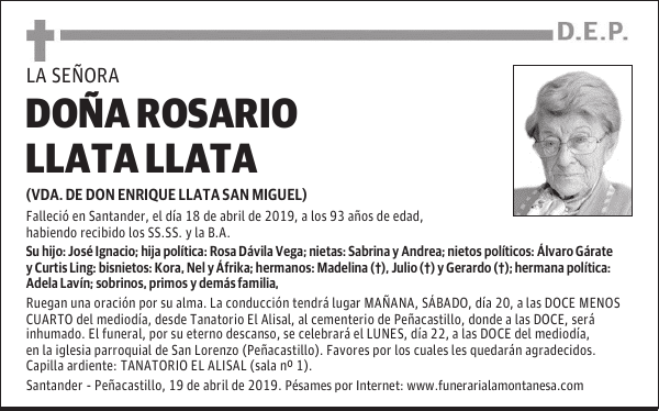 DOÑA ROSARIO LLATA LLATA