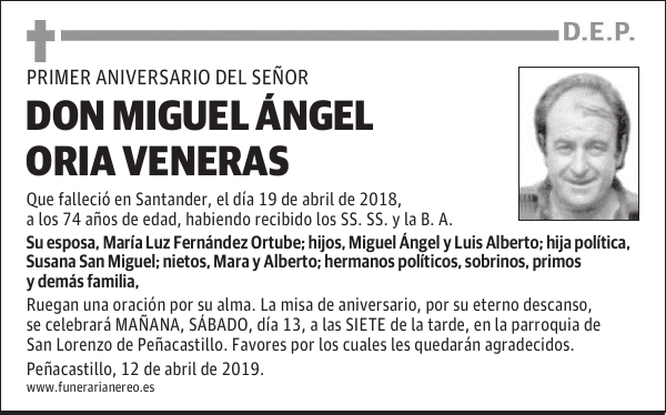 DON MIGUEL ÁNGEL ORIA VENERAS