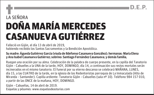 Doña María Mercedes Casanueva Gutiérrez