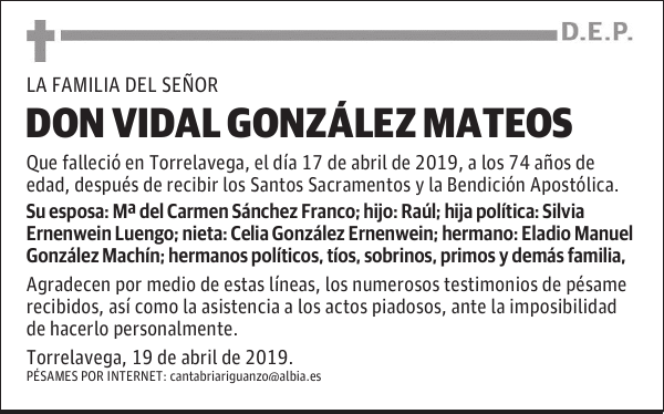 DON VIDAL GONZÁLEZ MATEOS