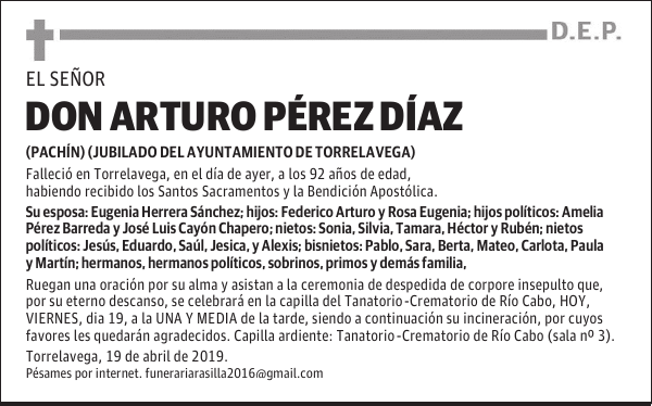DON ARTURO PÉREZ DÍAZ