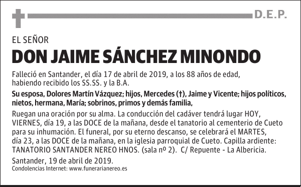 DON JAIME SÁNCHEZ MINONDO