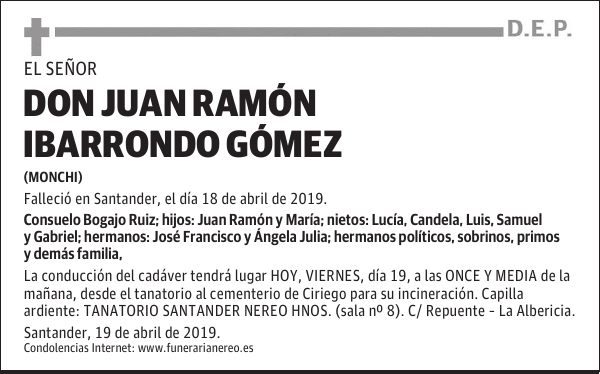 DON JUAN RAMÓN IBARRONDO GÓMEZ