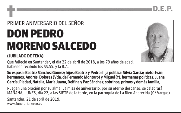 DON PEDRO MORENO SALCEDO