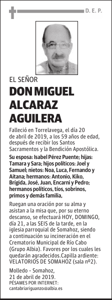 DON MIGUEL ALCARAZ AGUILERA