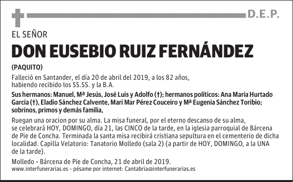 DON EUSEBIO RUIZ FERNÁNDEZ
