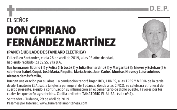 DON CIPRIANO FERNÁNDEZ MARTÍNEZ