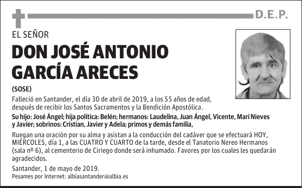 DON JOSÉ ANTONIO GARCÍA ARECES