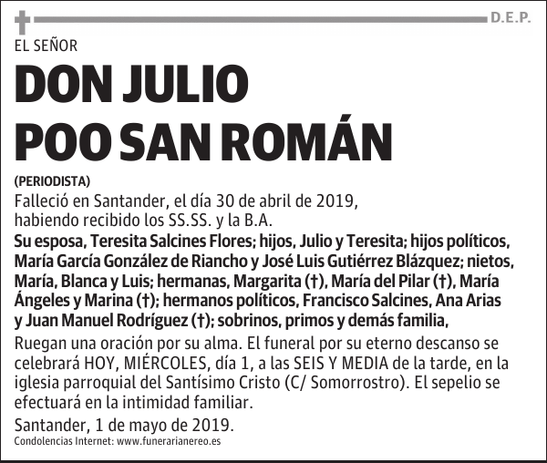 DON JULIO POO SAN ROMÁN