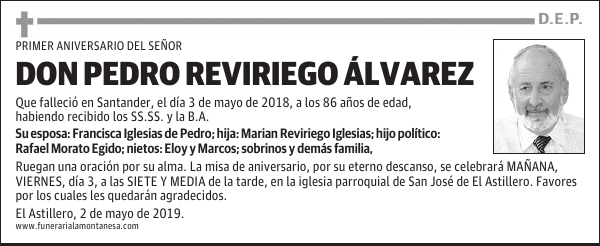 DON PEDRO REVIRIEGO ÁLVAREZ