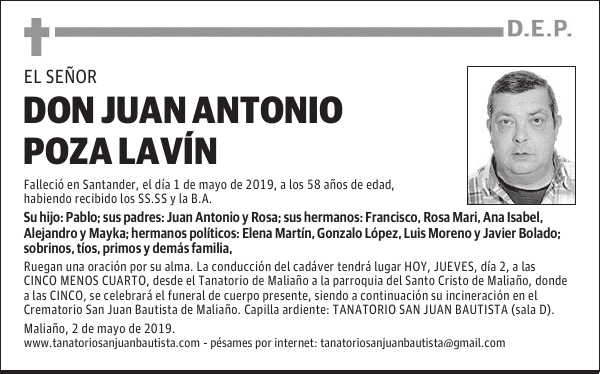 DON JUAN ANTONIO POZA LAVÍN