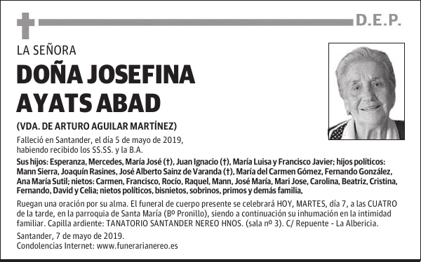 DOÑA JOSEFINA AYATS ABAD