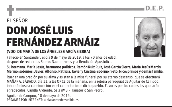 DON JOSÉ LUIS FERNÁNDEZ ARNÁIZ