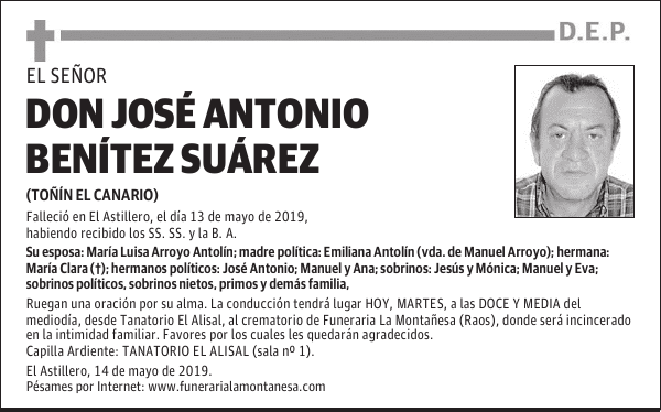 DON JOSÉ ANTONIO BENÍTEZ SUÁREZ