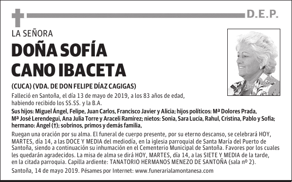 DOÑA SOFÍA CANO IBACETA