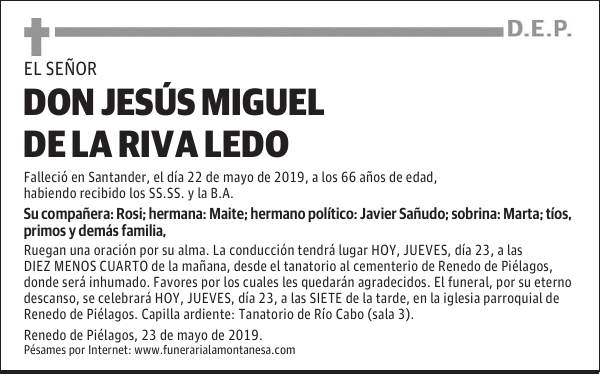 DON JESÚS MIGUEL DE LA RIVA LEDO