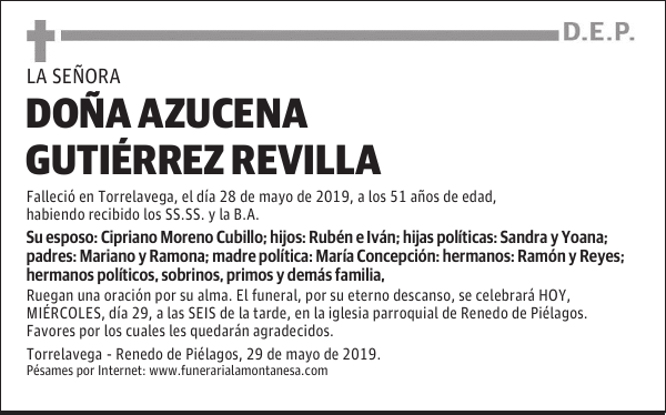 DOÑA AZUCENA GUTIÉRREZ REVILLA