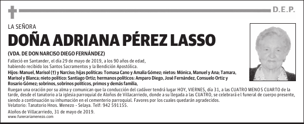 DOÑA ADRIANA PÉREZ LASSO