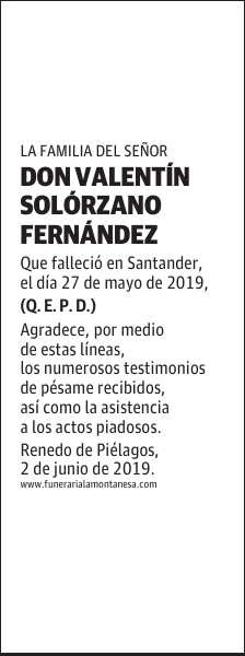 DON VALENTÍN SOLÓRZANO FERNÁNDEZ