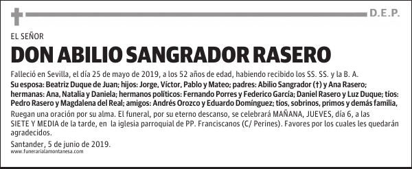 DON ABILIO SANGRADOR RASERO