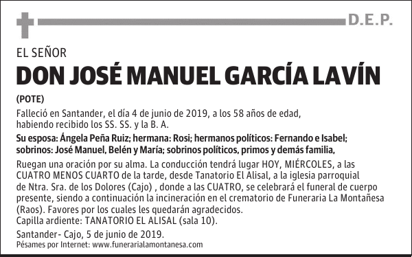 DON JOSÉ MANUEL GARCÍA LAVÍN