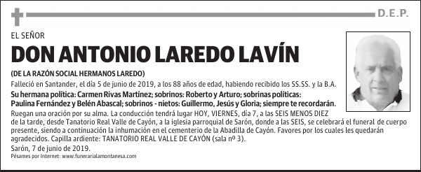 DON ANTONIO LAREDO LAVÍN