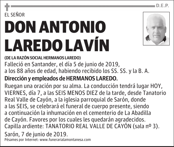 DON ANTONIO LAREDO LAVÍN