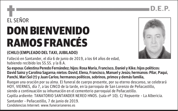 DON BIENVENIDO RAMOS FRANCÉS