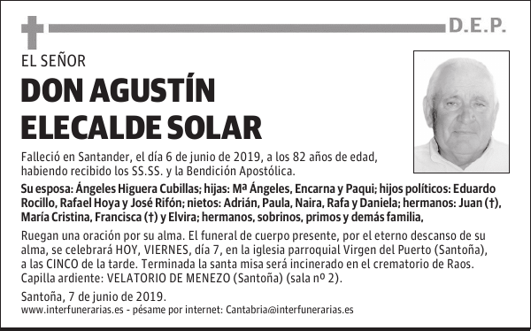 DON AGUSTÍN ELECALDE SOLAR