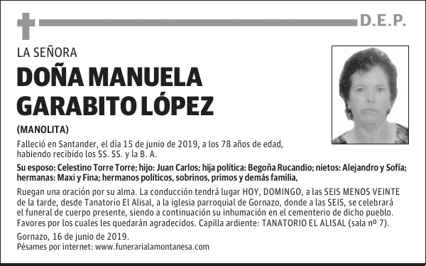 DOÑA MANUELA GARABITO LÓPEZ