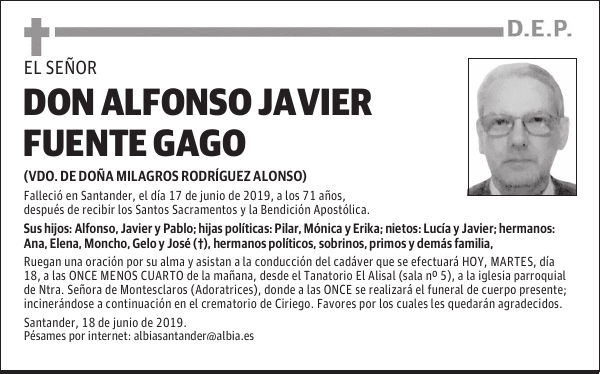 DON ALFONSO JAVIER FUENTE GAGO