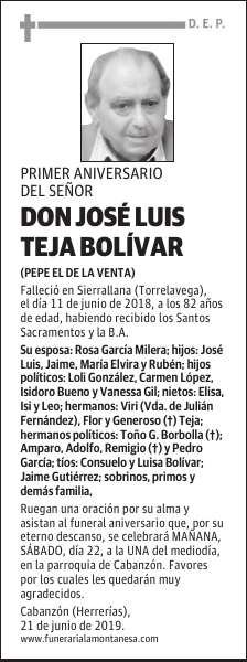 DON JOSÉ LUIS TEJA BOLÍVAR