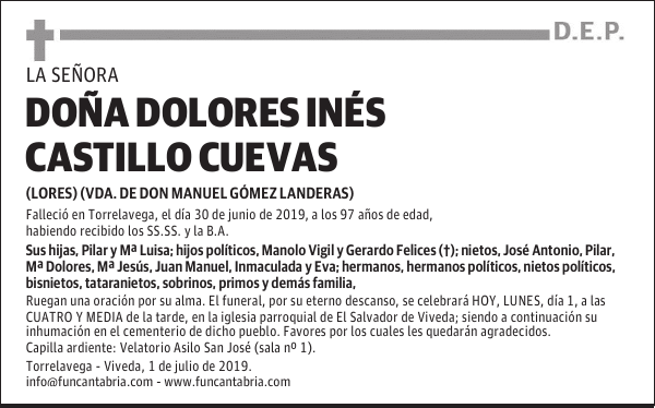 DOÑA DOLORES INÉS CASTILLO CUEVAS