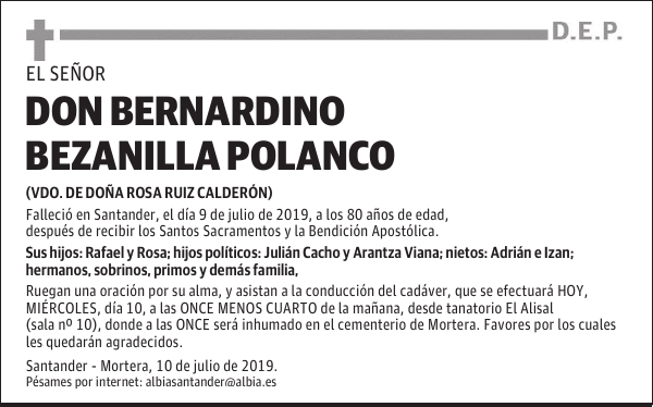 DON BERNARDINO BEZANILLA POLANCO