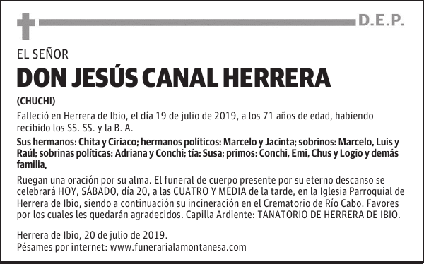 DON JESÚS CANAL HERRERA