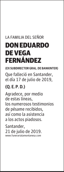 DON EDUARDO DE VEGA FERNÁNDEZ