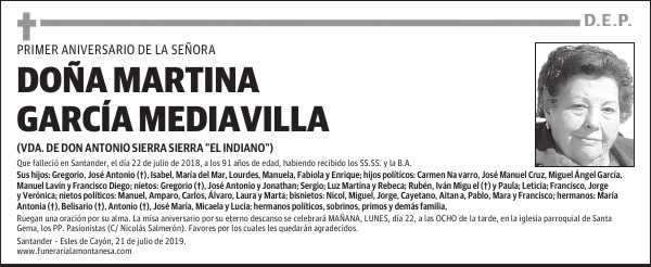 DOÑA MARTINA GARCÍA MEDIAVILLA