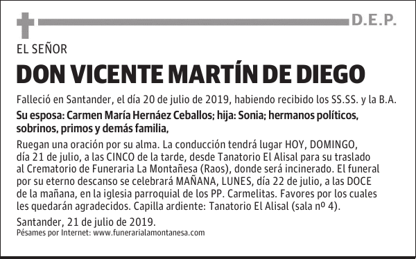 DON VICENTE MARTÍN DE DIEGO