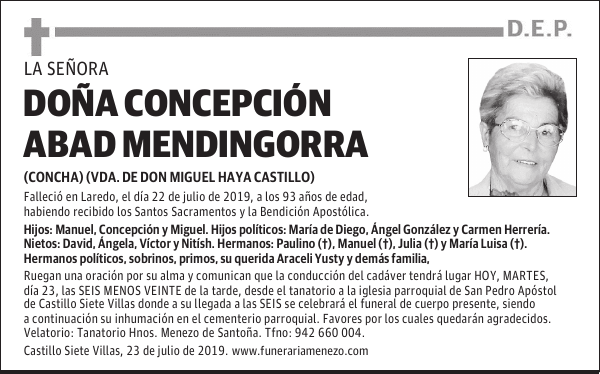 DOÑA CONCEPCIÓN ABAD MENDINGORRA