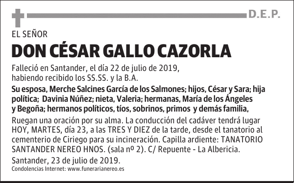 DON CÉSAR GALLO CAZORLA