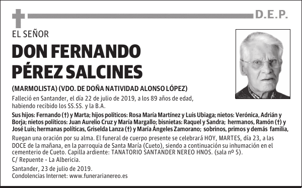 DON FERNANDO PÉREZ SALCINES