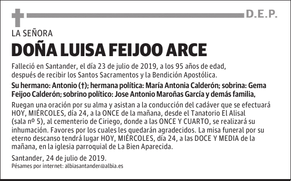 DOÑA LUISA FEIJOO ARCE