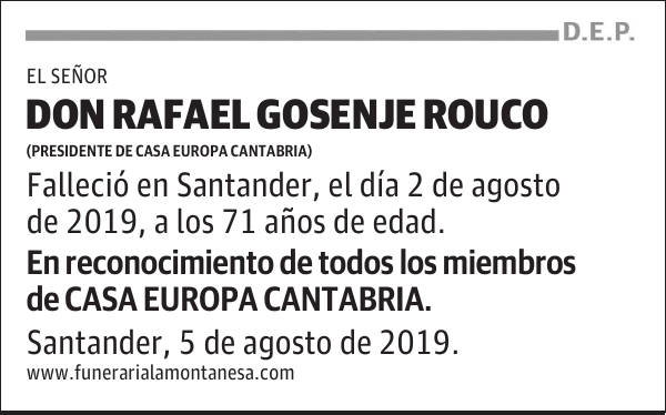 DON RAFAEL GOSENJE ROUCO