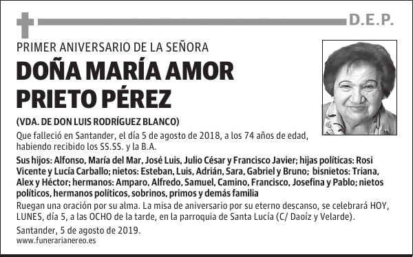 DOÑA MARÍA AMOR PRIETO PÉREZ
