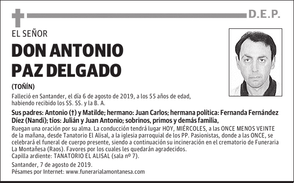 DON ANTONIO PAZ DELGADO